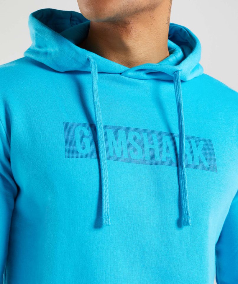 Men's Gymshark Block Hoodie Turquoise | NZ 6BDAFP